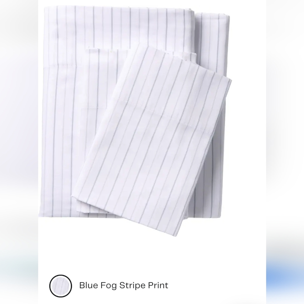 Striped Print Sheet Set - Queen Blue Fog Stripe Print NORDSTROM RACK
